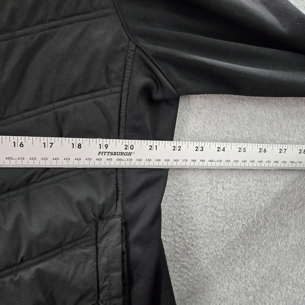 Nautica Men Jacket L/G (LARGE) Black Puffer Gorpcore Zipper Mixed‎ Media